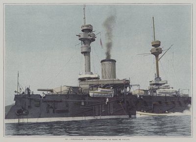 Slagskibet Formidable i Toulon havn (farvefoto) af French Photographer