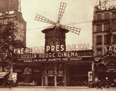 Kabareten og biografen "Le Moulin Rouge" i Paris af French Photographer