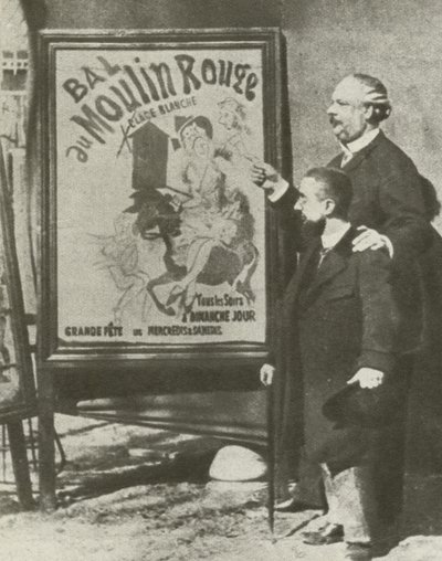Toulouse-Lautrec med en direktør for Moulin Rouge, Paris (s/h-foto) af French Photographer