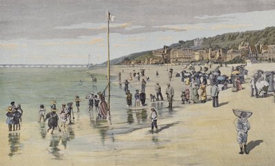 Trouville, stranden ved tidevandet af French Photographer