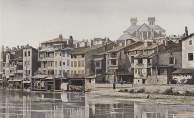 Verdun, Katedralens apsis, Udsigt taget fra højre bred af Meuse af French Photographer