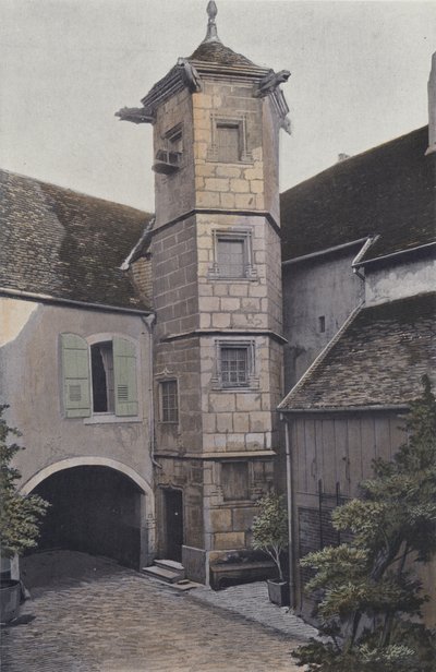 Vesoul, tårn på Rue des Boucheries af French Photographer