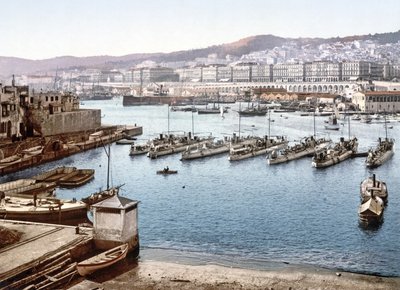 Udsigt over Algier Havn fra Admiralitetet, pub. 1900 af French Photographer