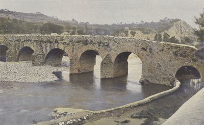Viviers, romansk bro, på Escoutay, opstrøms udsigt af French Photographer