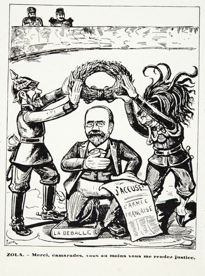 Zola - Tak, kammerater, I yder mig i det mindste retfærdighed, fra Histoire de la Troisieme Republique, Vol. I, Politisk historie, udg. 1933 (litho) af French Photographer