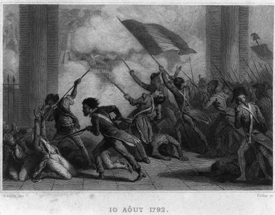 10. august 1792 (kongeliges fald) - i "" French Revolution"" af Thiers. 19. århundrede af French School
