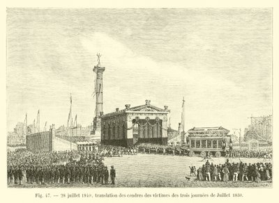 28. juli 1840, oversættelse af asken fra ofrene fra de tre dage i juli 1830 af French School