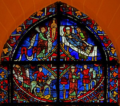 4 paneler fra St Germain vinduet (w29b) af French School