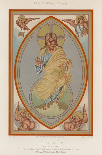 En skildring af Jesus Kristus fra det 9. århundrede af French School