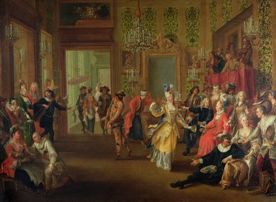 A Bal Pare under karnevallet, ca. 1710 af French School