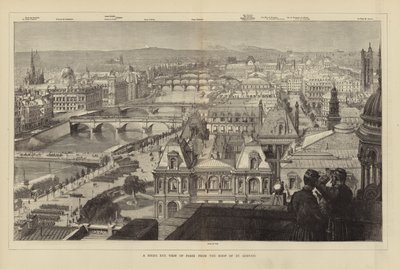 Et fugleperspektiv af Paris fra taget af St. Gervais af French School