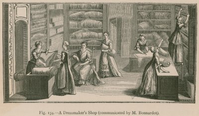 A Dressmakers Shop (meddelt af M. Bonnardot) af French School