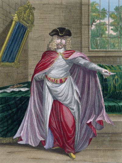 En fransk købmand i Tyrkiet, fra Recueil destampes sur les Costumes du Levant, indgraveret af Gerard Jean Baptiste Scotin (1671-1716) 1707-08 af French School