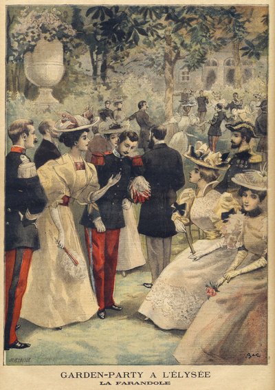 En havefest ved Elysee (La Farandole) - illustration af Meaulle, Fortune Louis (1844-1901) fra 