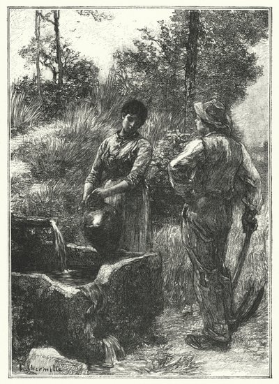 A La Fontaine (gravering) af French School
