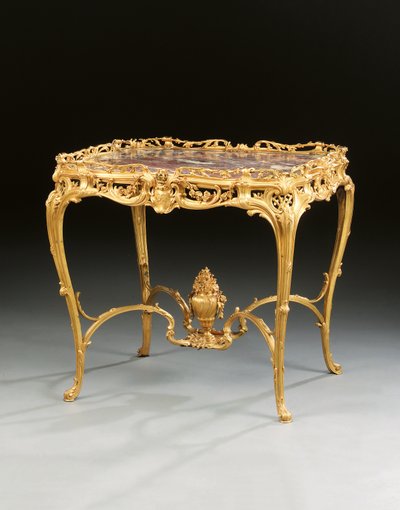 Et Napoleon III midterbord, af Maison Millet, Paris, ca. 1860 (forgyldt bronze og træ) af French School