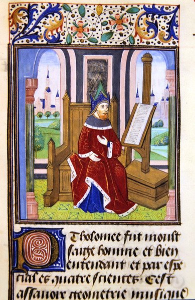 En filosof, muligvis Pilofounce, fra Histoire des Philosophes, slutningen af det 15. århundrede (vellum) af French School