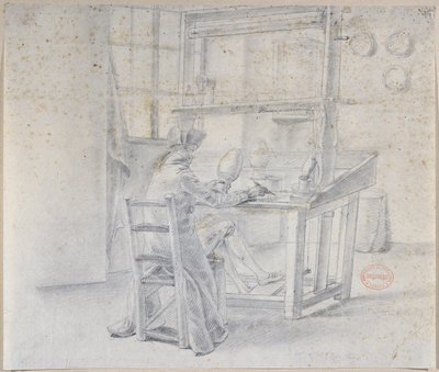 En porcelænsmaler på Sevres-fabrikken, ca. 1780 af French School