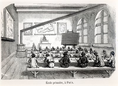 En grundskole i Paris, fra Almanach du Magasin Pittoresque, 1975 af French School