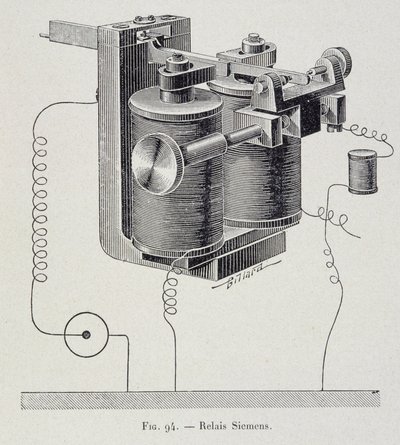 Et Siemens-relæ - i "Through Electricity" af G. Davy af French School
