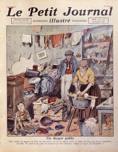 A Slum in Paris, illustration fra Le Petit Journal, 30. oktober 1921 af French School
