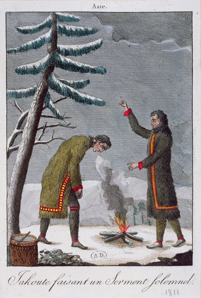 En Yakut-mand, der aflægger en højtidelig ed, 1811 af French School