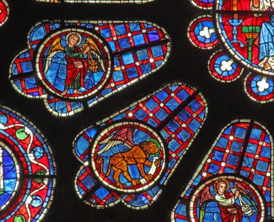 En røgelse engel og St Marks løve (w122) af French School