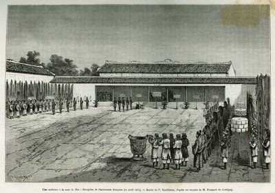 En høring ved retten i Hue (Vietnam), modtagelse af den franske ambassade, 14. april af French School