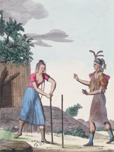 En ægteskabsceremoni med Creek-indianerne, ca. 1811 af French School