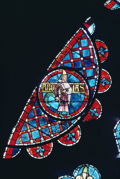 En profet, detalje fra nordrosenvinduet, ca. 1223 af French School