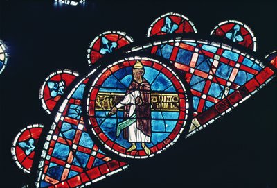 En profet, detalje fra nordrosenvinduet, ca. 1223 af French School