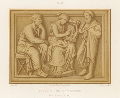 En kvinde, der spiller en lyre af French School