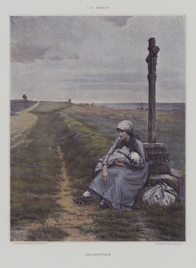 Abandonnee (Abandoned) (farve litho) af French School
