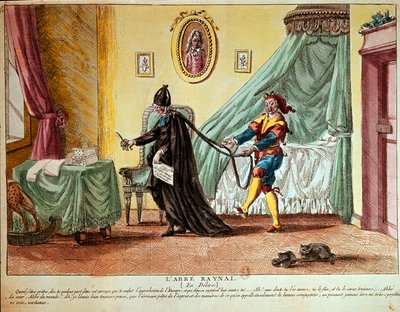 Abbé Raynal i et delirium, ca. 1790 (håndfarvet radering) af French School