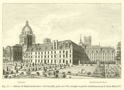 Klosteret Sainte-Genevieve, sydkysten, taget i 1790, i øjeblikket delvist besat af Lycee Henri IV af French School
