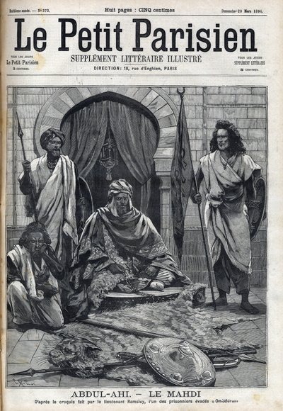 Abdul-Ahi Palace (Abdulahi) i Ombduram ved bredden af Nilen i Mahdi. Gravering i "Le petit Parisien"" af French School
