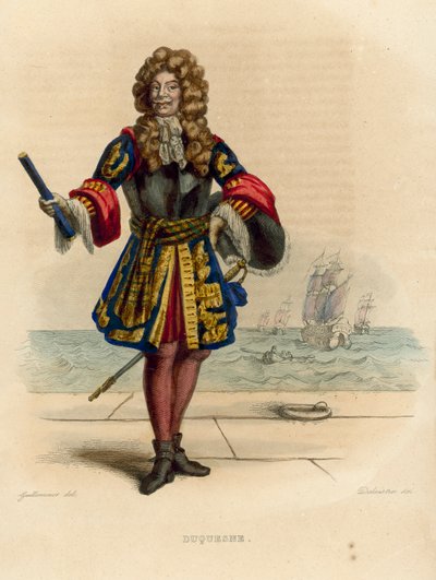 Abraham Duquesne (farvet gravering) af French School
