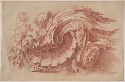Acanthus Ornament, ca. 1760 (rødkridt på papir) af French School