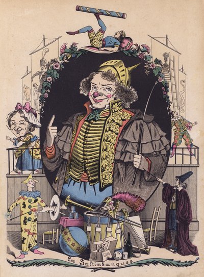 Akrobater (farve litho) af French School
