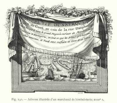 Illustreret adresse på en smykkehandler; 1700-tallet (gravering) af French School