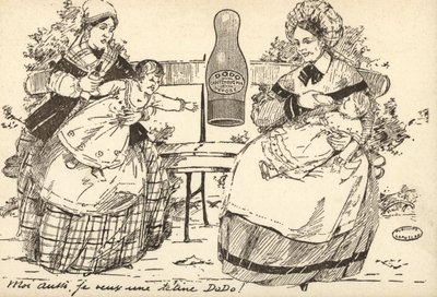 Annonce for en sutteflaske (litho) af French School