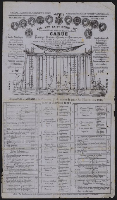 Werbung für Fitnessgeräte von French School