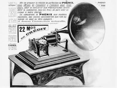Annonce for fonografen, ca. 1905 af French School