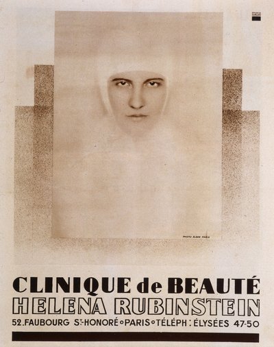 Annoncering for Héléna Rubinstein Beauty Clinic i Paris - i Vu af French School