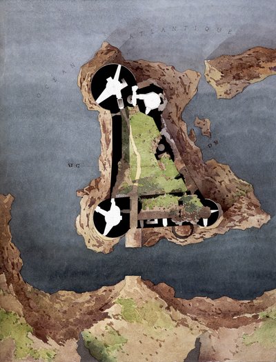 Luftfoto af øen Yeu (Ile-d