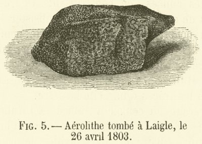 Aerolithe Falls ved Laigle, 26. april 1803 (gravering) af French School