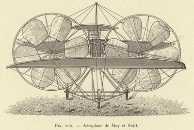 Airplane de Moy et Shill (gravering) af French School