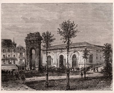 Aix les bains - Aix-les-Bains - Savoyen - den romanske bue Campanus - indgravering i "La France illustrée: geografi, historie, statistisk administration" af V.A. Malt-Brown. 1884 af French School