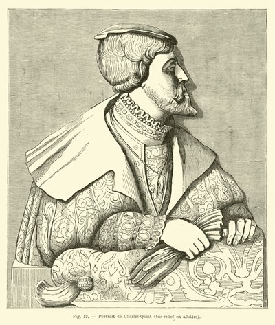 Alabaster-basrelief af kejser Charles V af French School