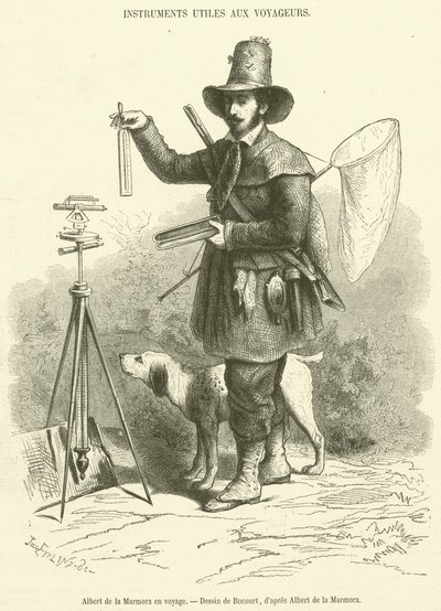 Albert de la Marmora på rejse (gravering) af French School